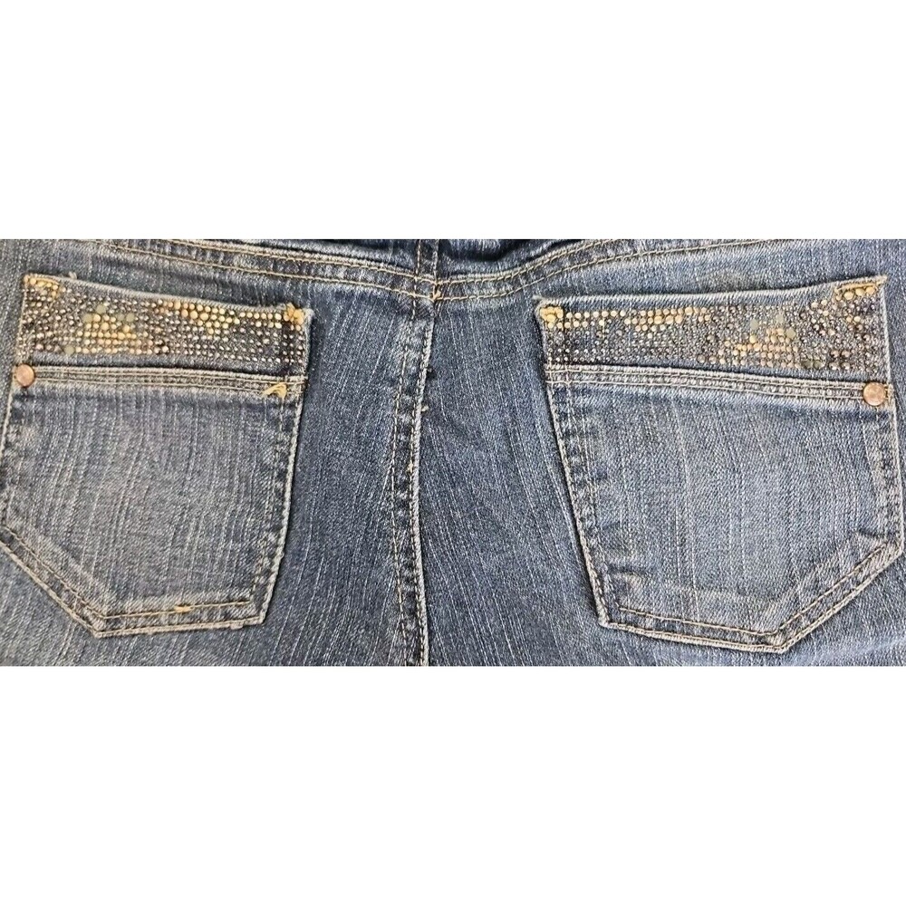 Bisou Bisou Womens Capri Jeans Sz 2 With Copper & Gunmetal Rhinestone Accents - Picture 7 of 9